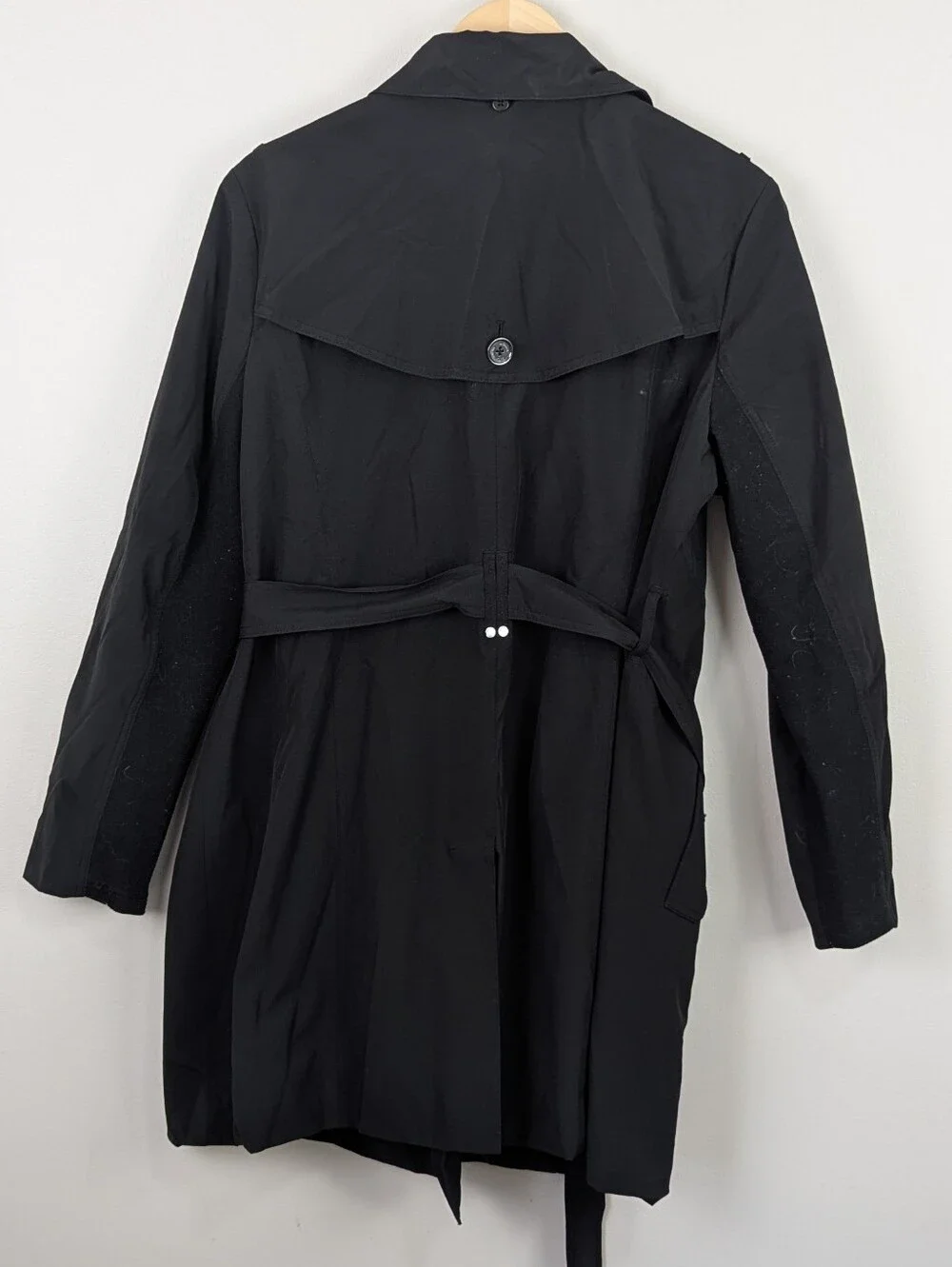 Michael Kors Classic Black Double-Breasted Trench Coat XL